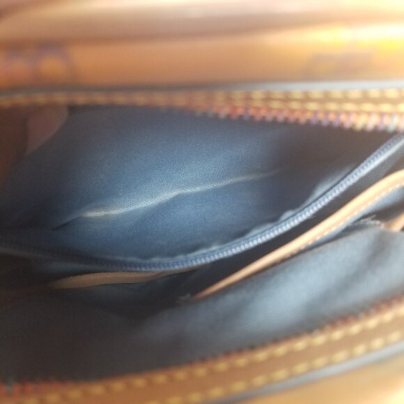 Vtg Dooney & Bourke Women's Orange Monogram Small Backpack - Picture 9 of 13